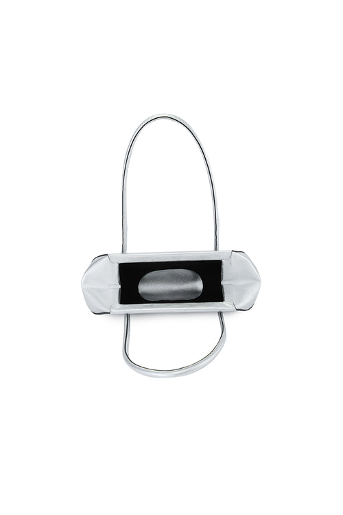 Elizabeth Metallic Silver Mini Baguette Bag