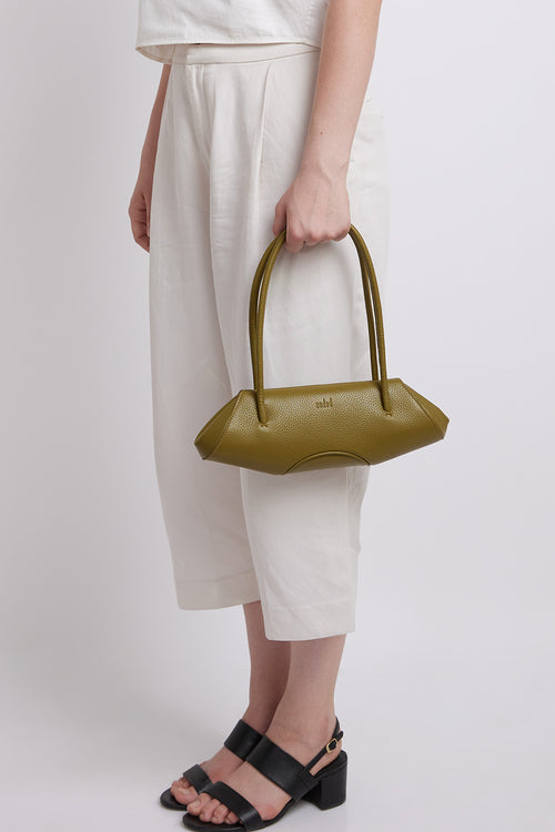 Elizabeth Pebble Olive Mini Baguette Bag