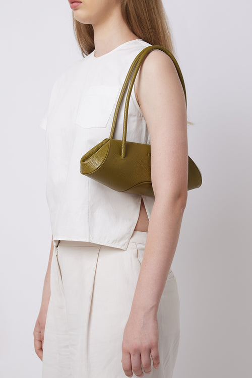 Elizabeth Pebble Olive Mini Baguette Bag