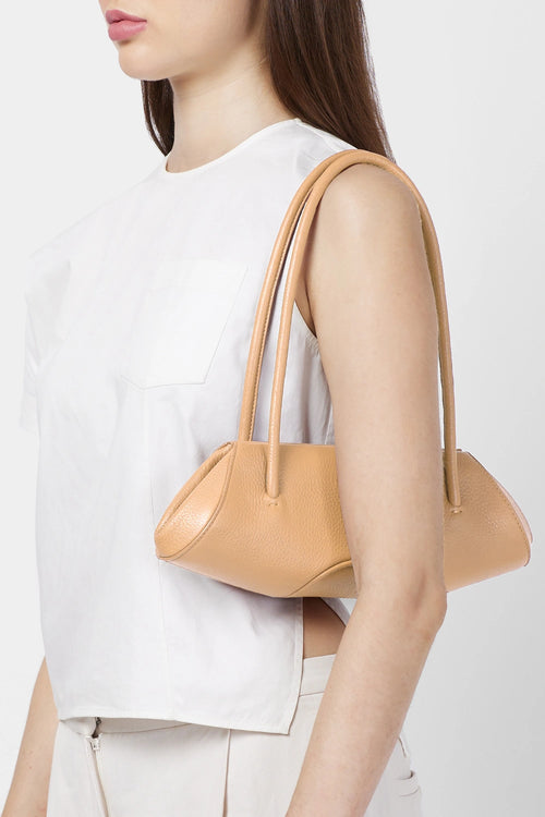 Elizabeth Pebble Peach Mini Baguette Bag