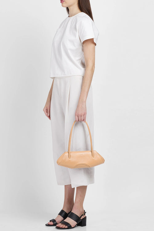 Elizabeth Pebble Peach Mini Baguette Bag