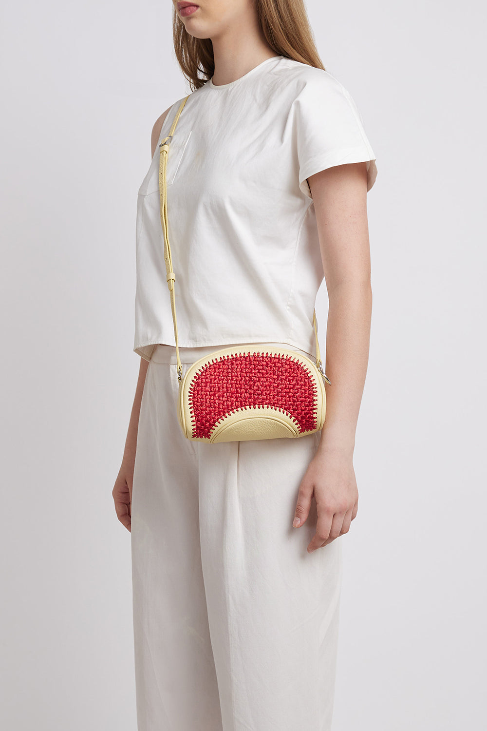 Elizabeth Raffia Buttercream Camera Bag