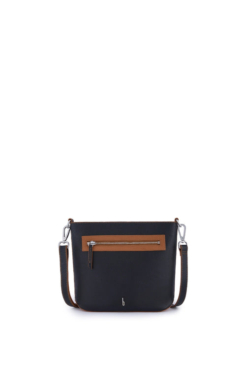 Elizabeth Black Tan Combo Crossbody Bag