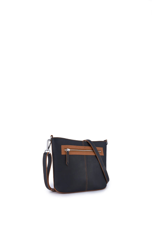 Elizabeth Black Tan Combo Crossbody Bag