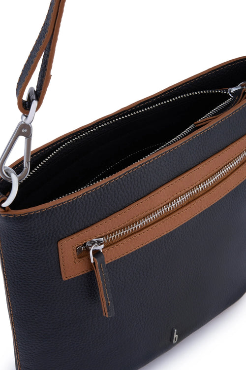 Elizabeth Black Tan Combo Crossbody Bag