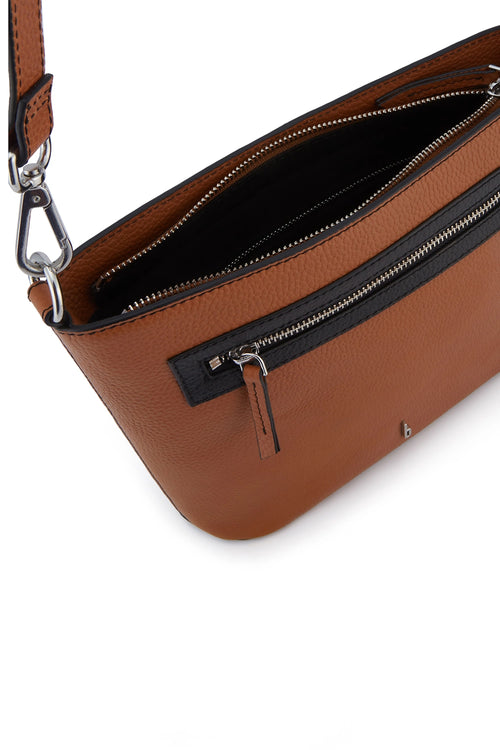Elizabeth Tan Black Combo Crossbody Bag
