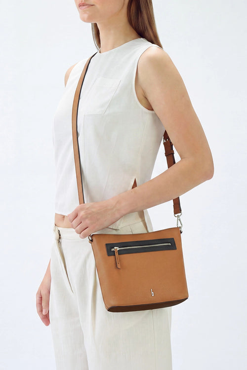 Elizabeth Tan Black Combo Crossbody Bag