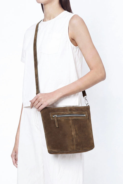 Elizabeth Suede Palm Crossbody Bag