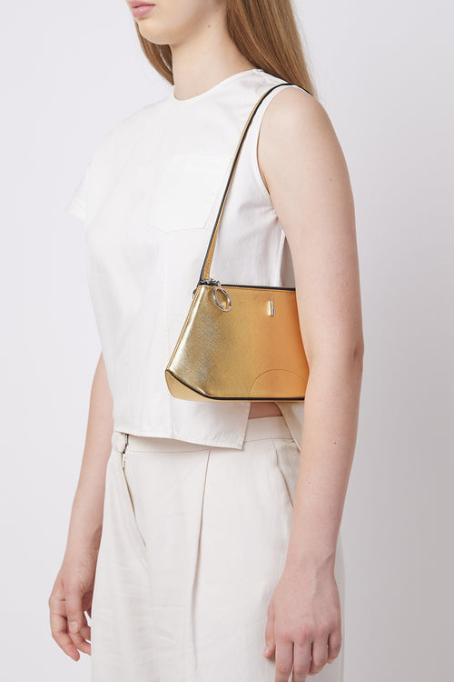 Elizabeth Soft Metallic Gold  Mini Pouchette Bag