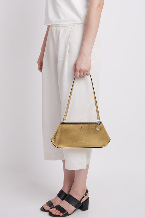 Elizabeth Soft Metallic Gold  Mini Pouchette Bag