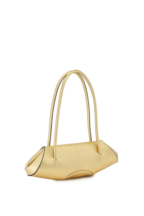 Elizabeth Metallic Gold Mini Baguette Bag