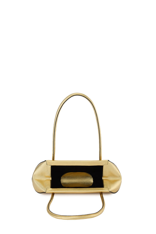 Elizabeth Metallic Gold Mini Baguette Bag