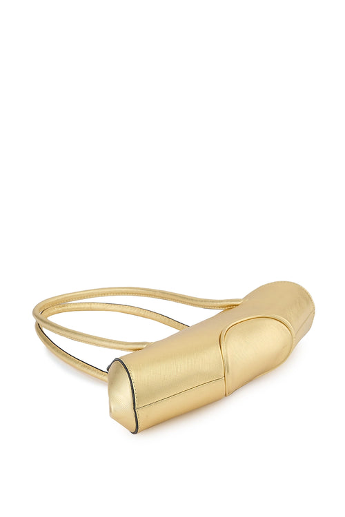 Elizabeth Metallic Gold Mini Baguette Bag