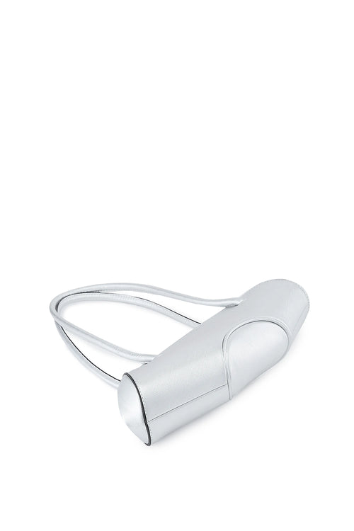 Elizabeth Metallic Silver Mini Baguette Bag