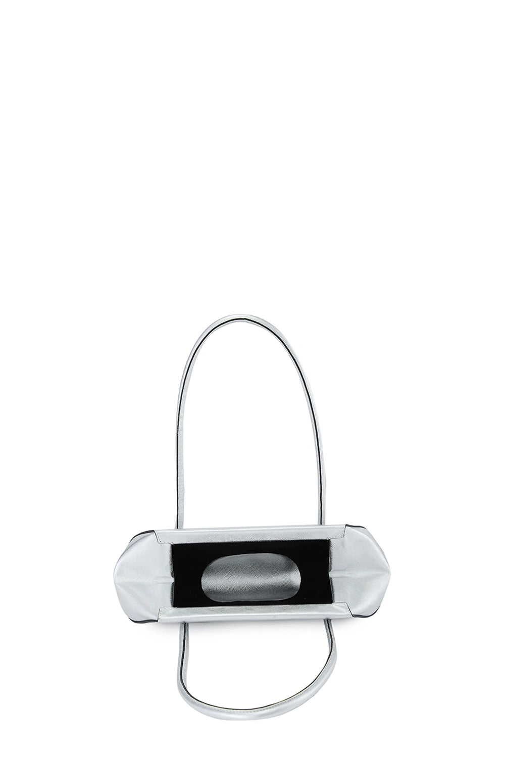Elizabeth Metallic Silver Mini Baguette Bag