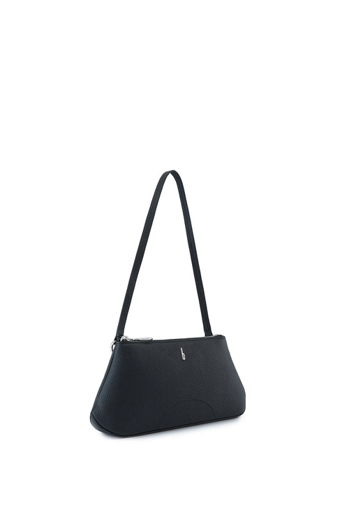 Elizabeth Soft Pebble Black Mini Pouchette Bag