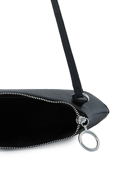 Elizabeth Soft Pebble Black Mini Pouchette Bag