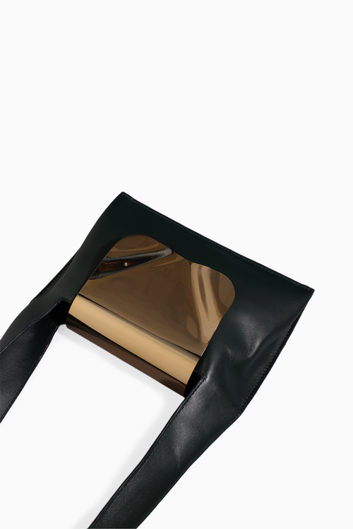 Carmine Green Metal Flap Bag
