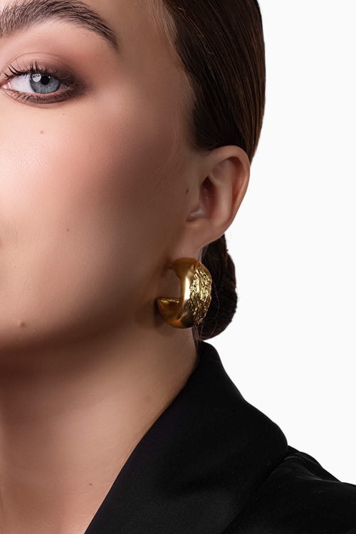 Ash Hoops - Gold Tone