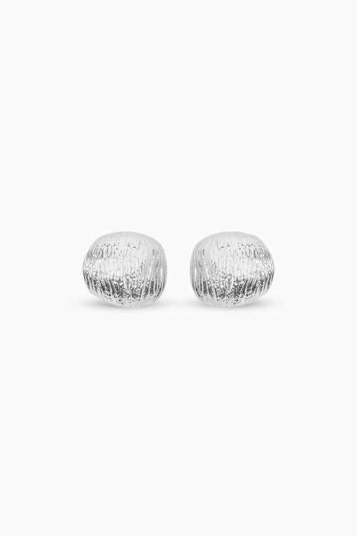 Oak Huggies - Silver Tone