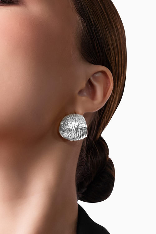 Oak Huggies - Silver Tone
