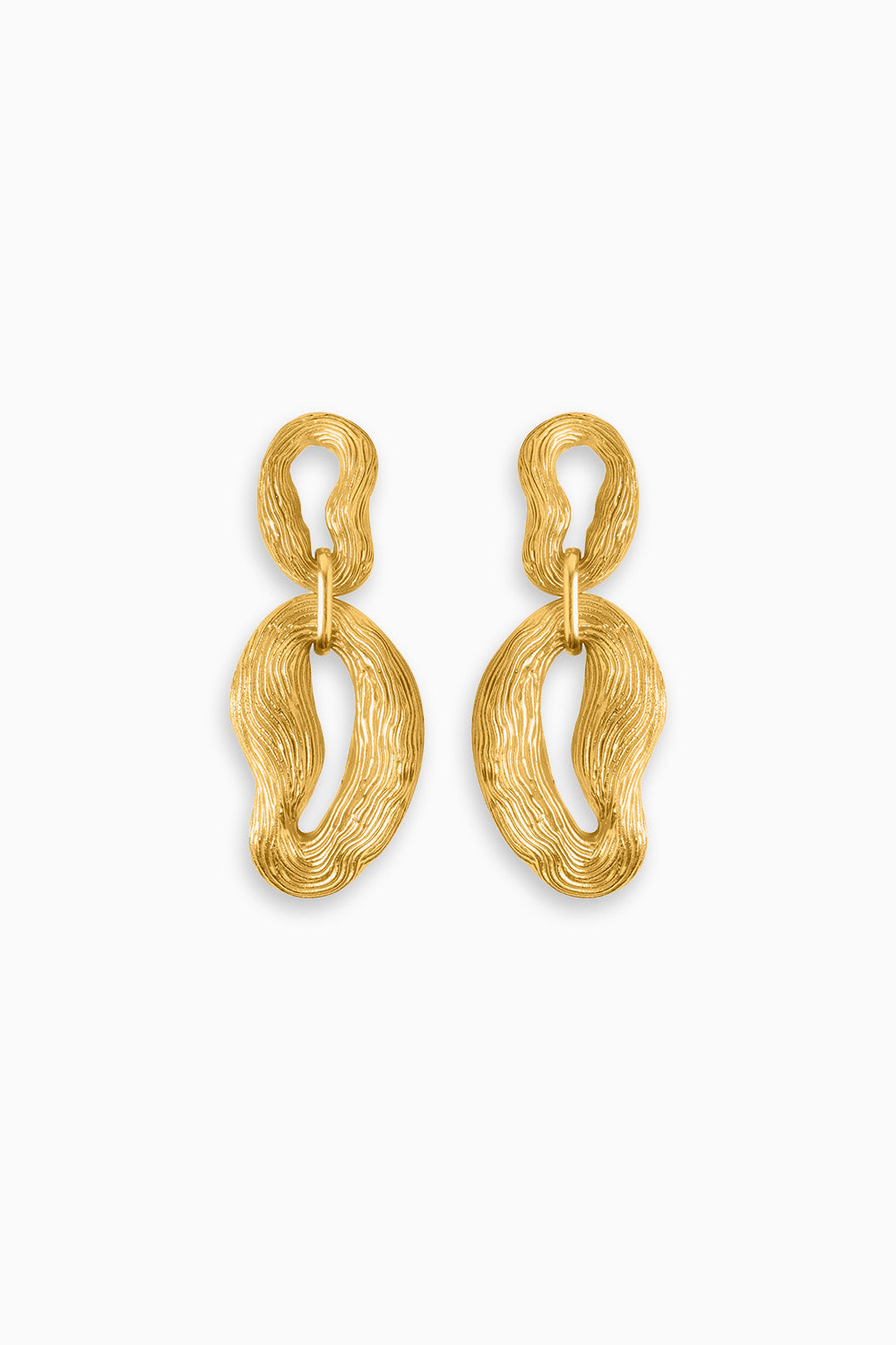 Knotty Pine Earrings - Gold Tone