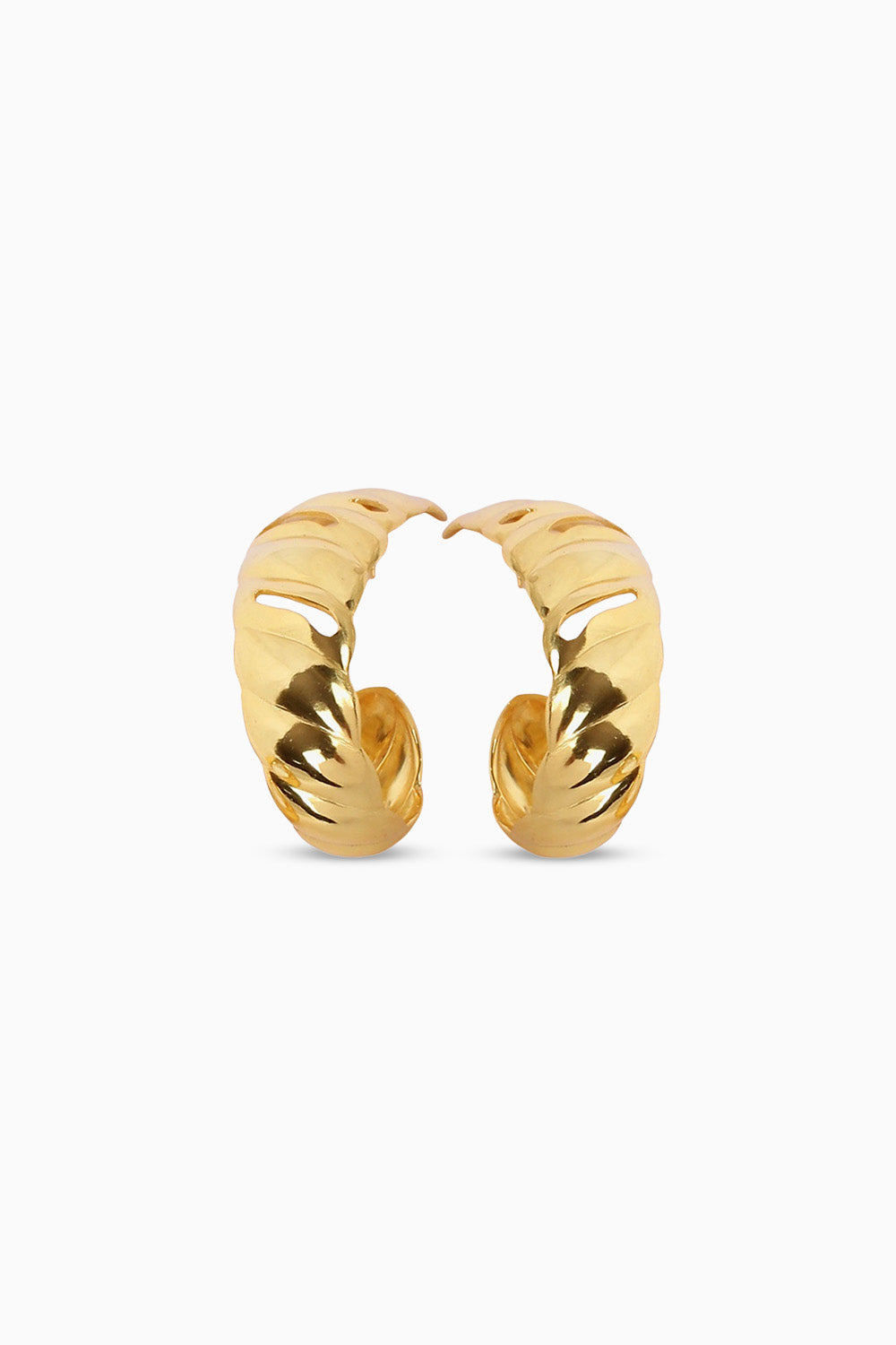 Aqua Swirl Earrings Gold Tone