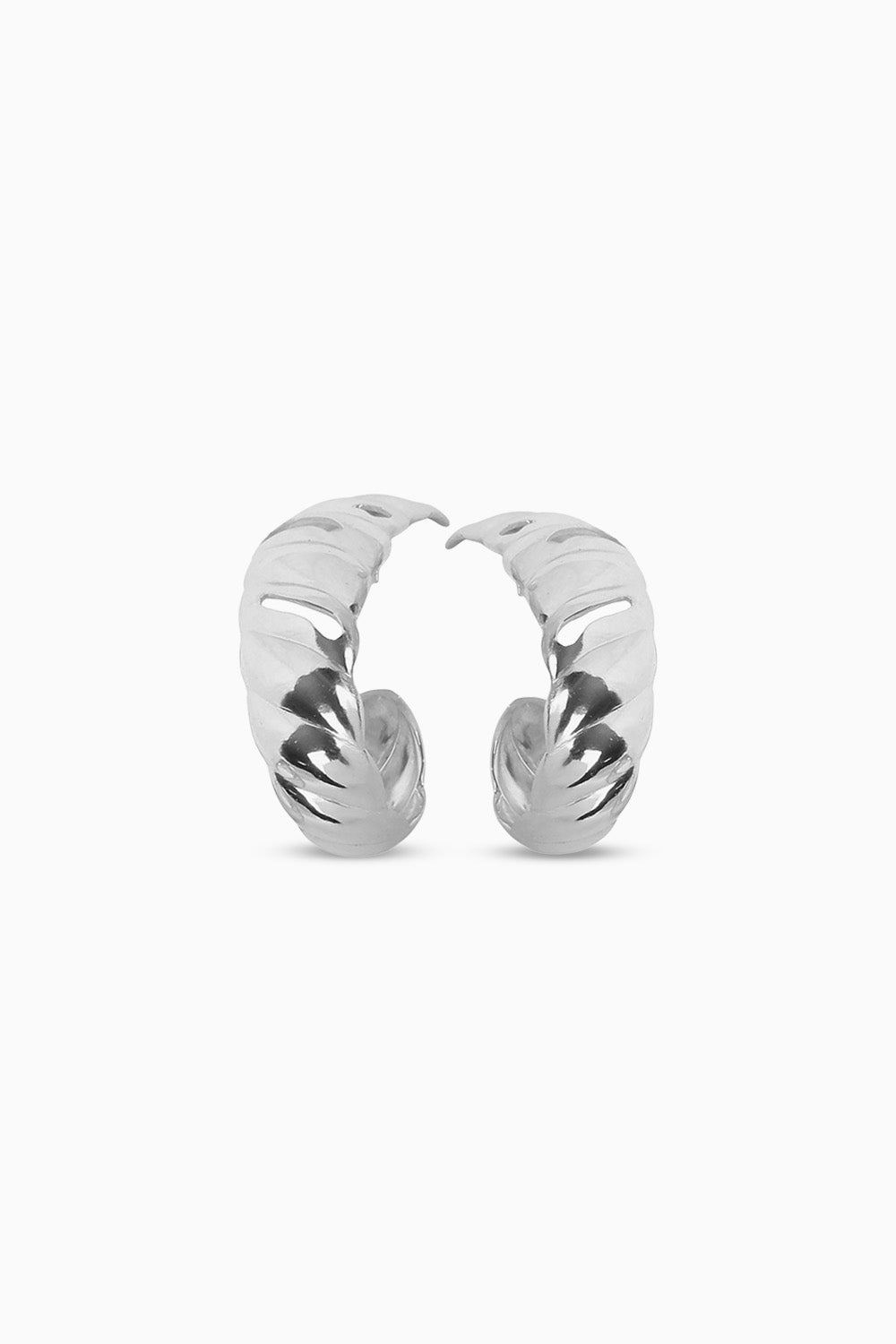 Aqua Swirl Earrings Silver Tone