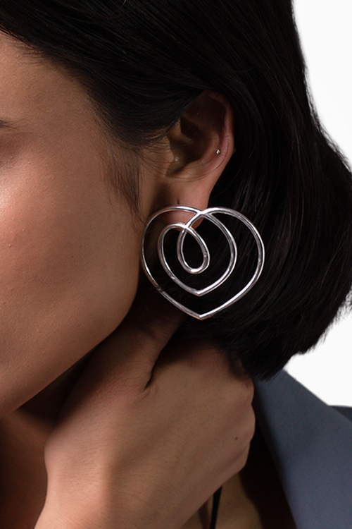 Beau Earrings Silver Tone