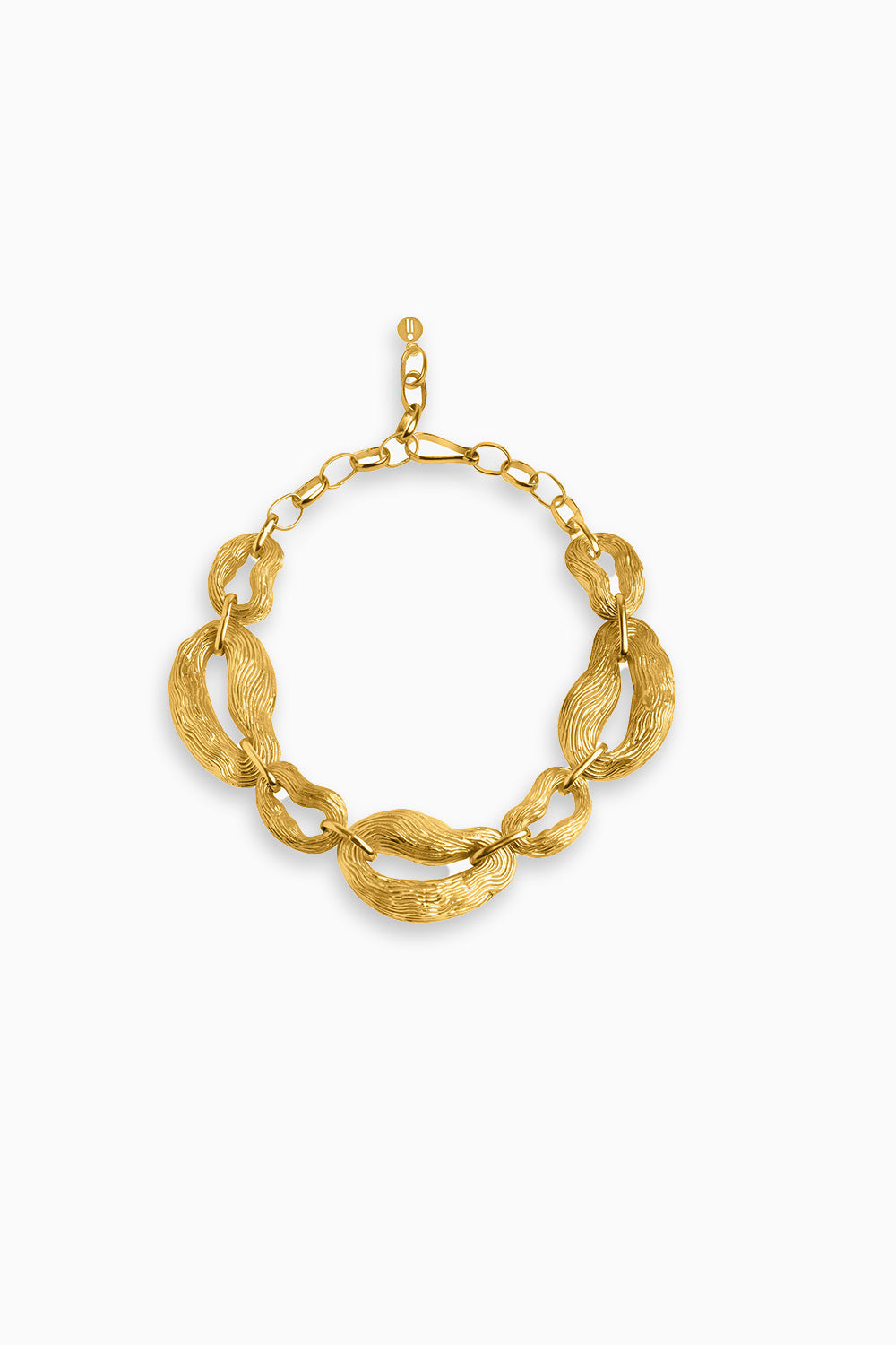 Knotty Link Necklace - Gold Tone