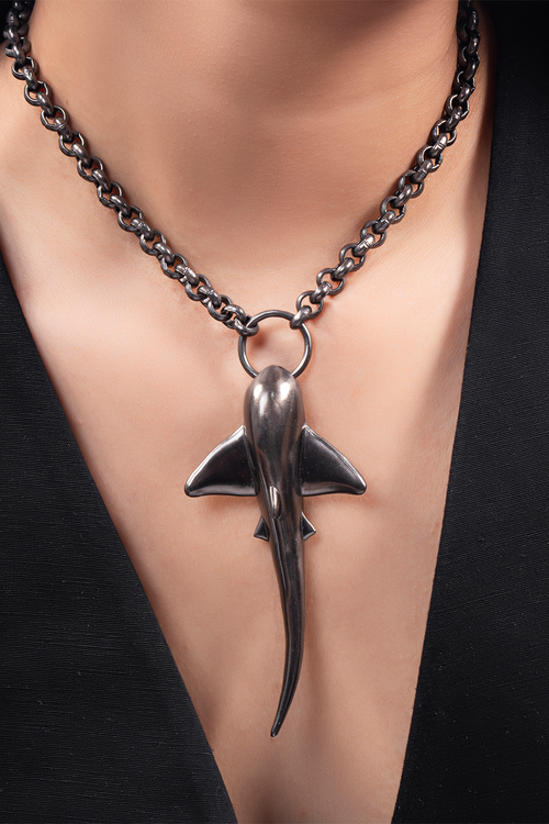 Shark Necklace Black