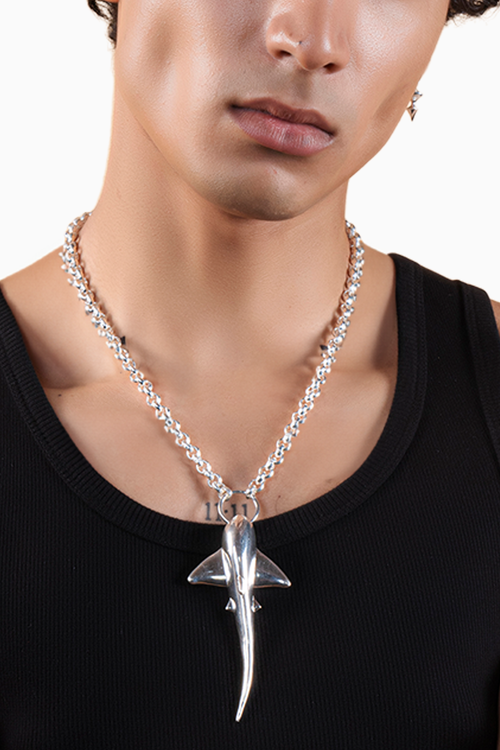 Shark Necklace Silver