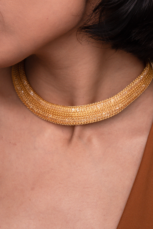 Time Of Shine Collar Gold Tone