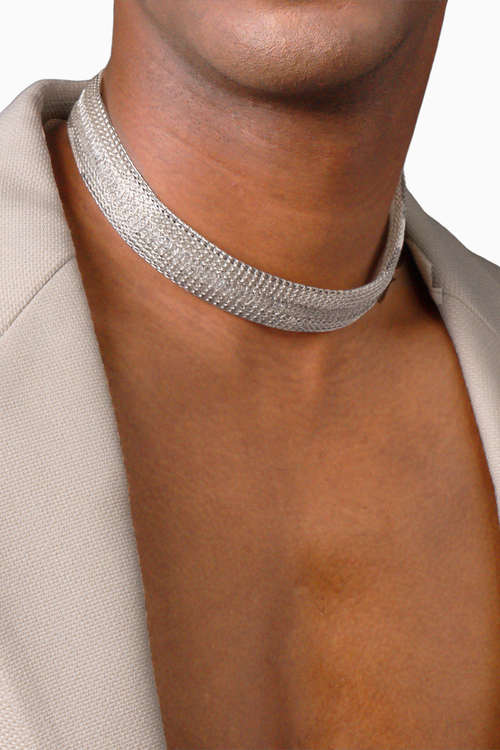 Time Of Shine Collar Silver Tone