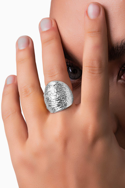 Oak Ring - Silver Tone