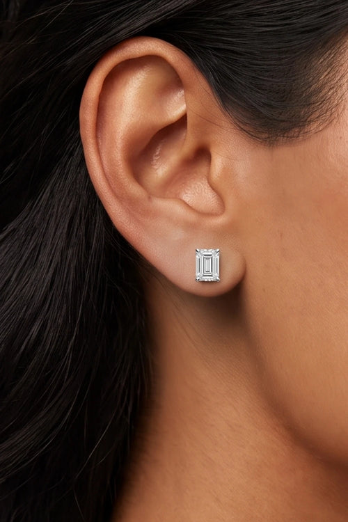 Emerald Solitaire Studs
