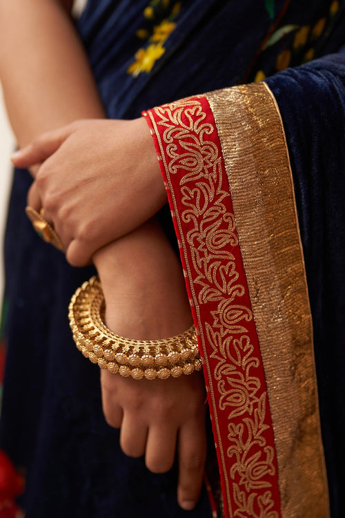 Syahi Makhmal Rani Saree & Blouse