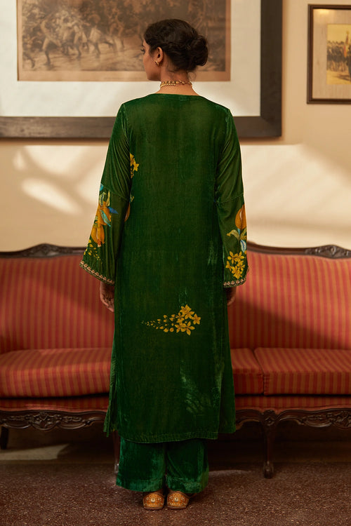 Makhmal Rani Bahar Kurta Set