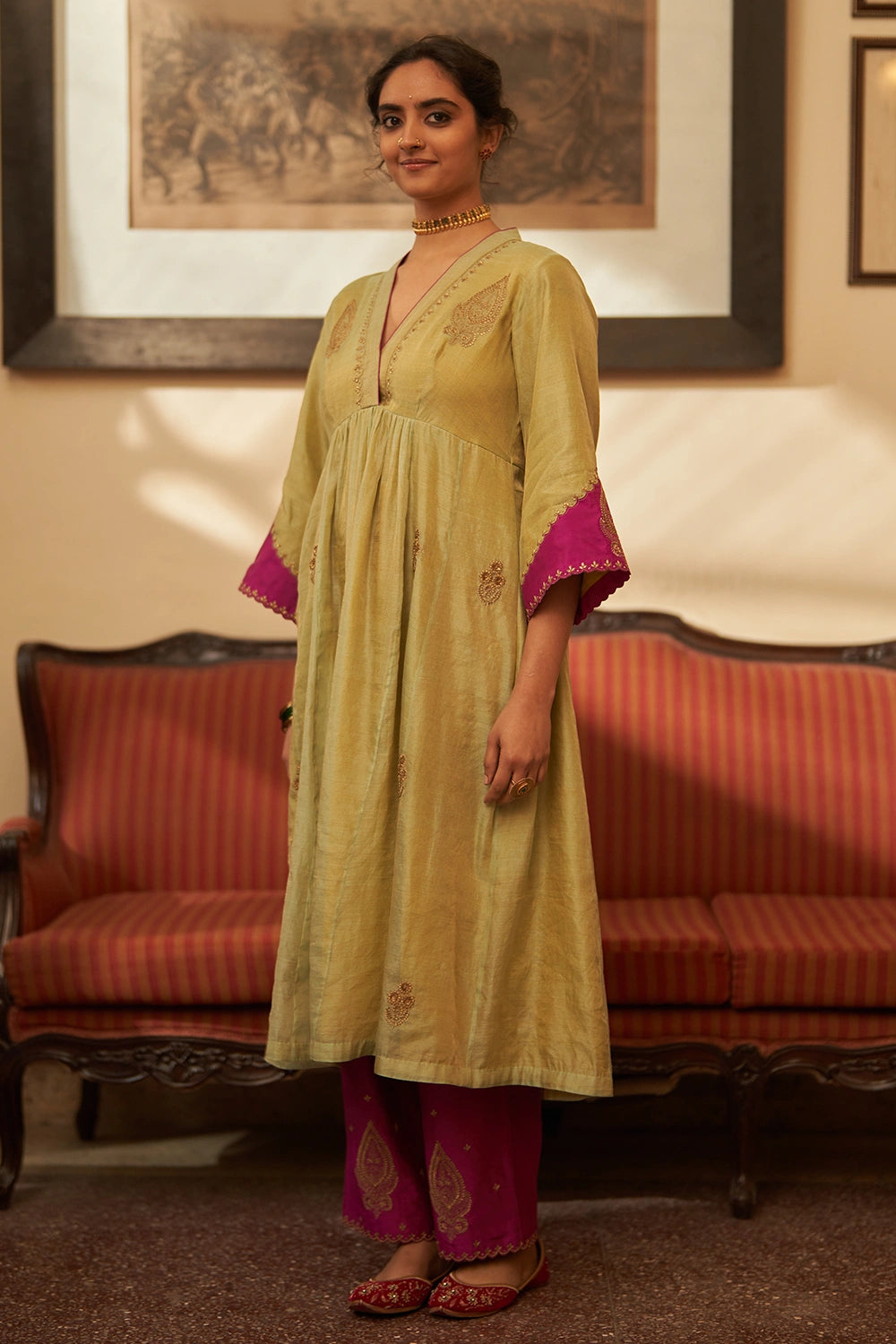 Pista Jamuni Rani Kurta Set