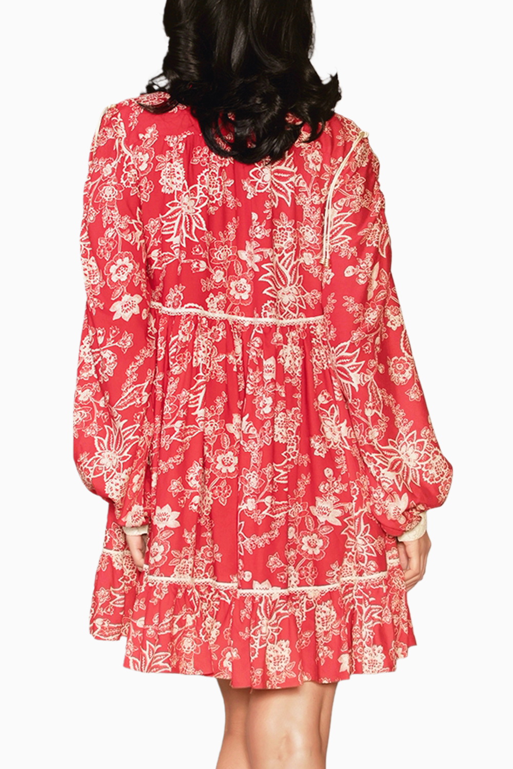 Eva Red Floral Printed Dress