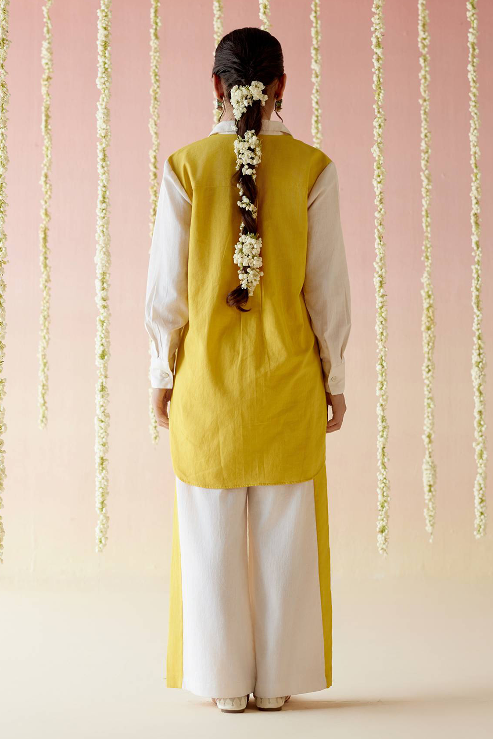 Sunlit Khadi Colorblocked Coord Set