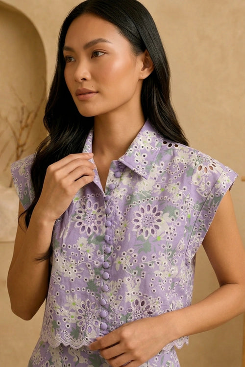 Lavender Bloom Skirt Set