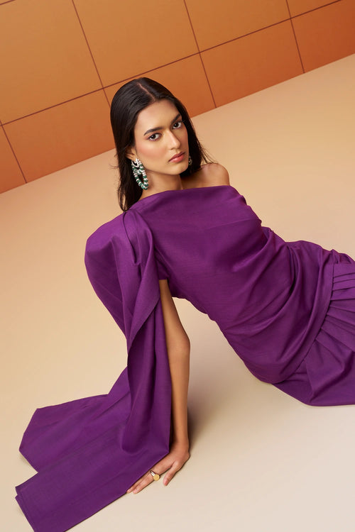 Sarini Draped Saree Top with Skirt
