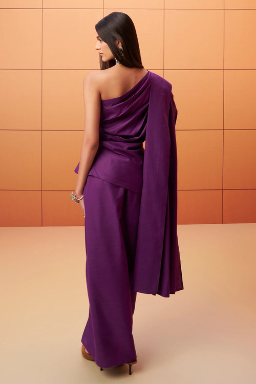 Sarini Draped Saree Top with Skirt