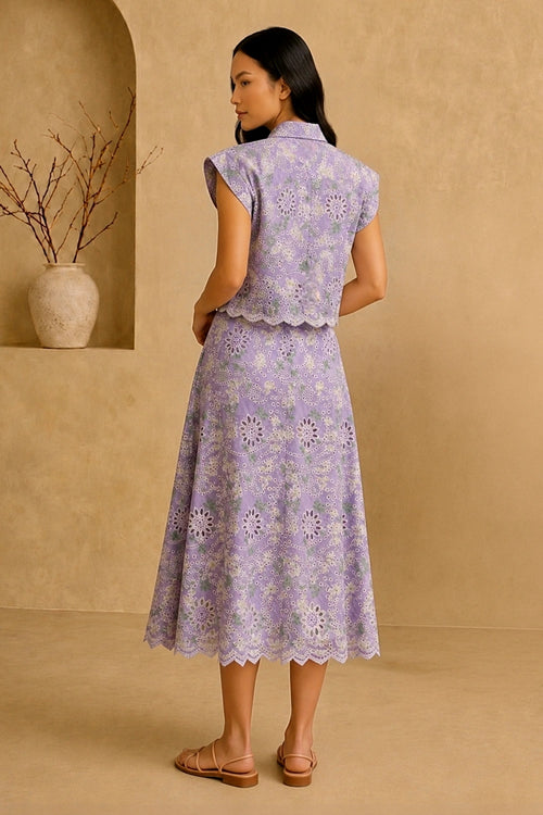 Lavender Bloom Skirt Set