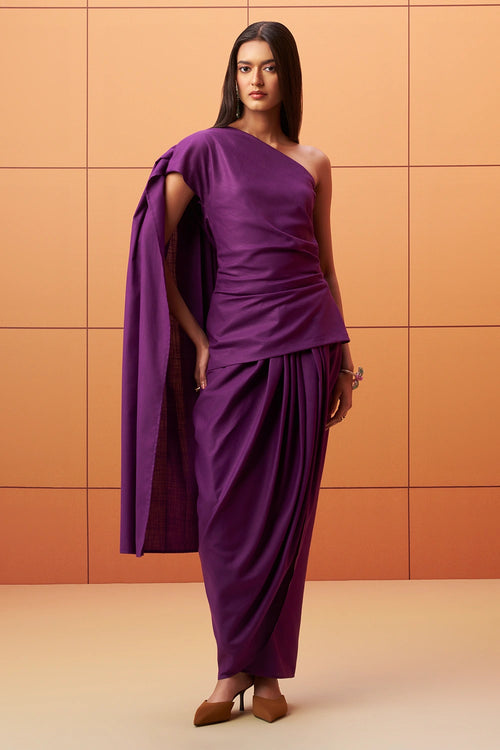 Sarini Draped Saree Top with Skirt