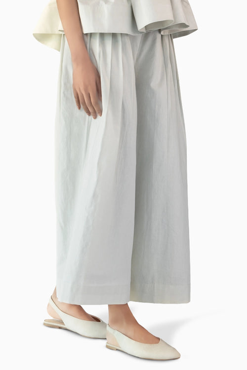 Ecru Pleated Pants