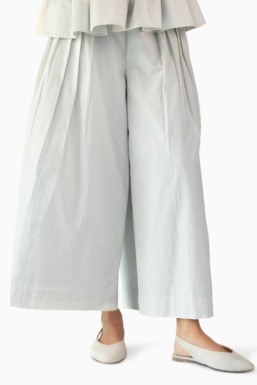 Ecru Pleated Pants