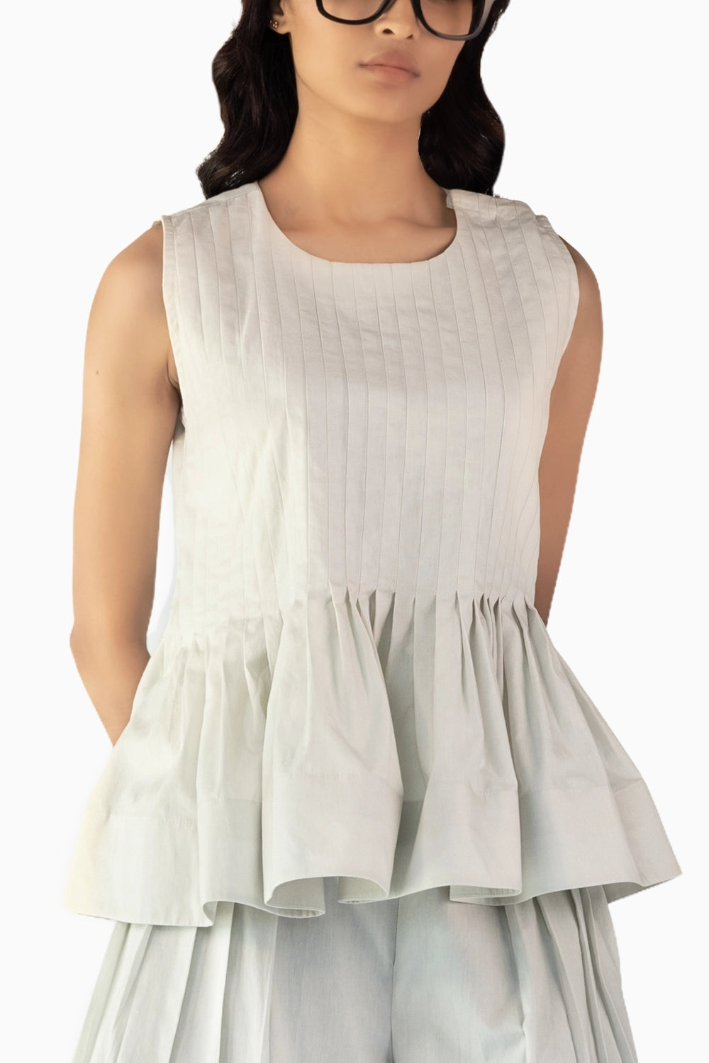 Nordic Ecru Peplum Top