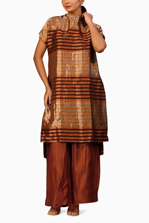 Dhun Zari Multi Stripe Drop Shoulder Kurta Set